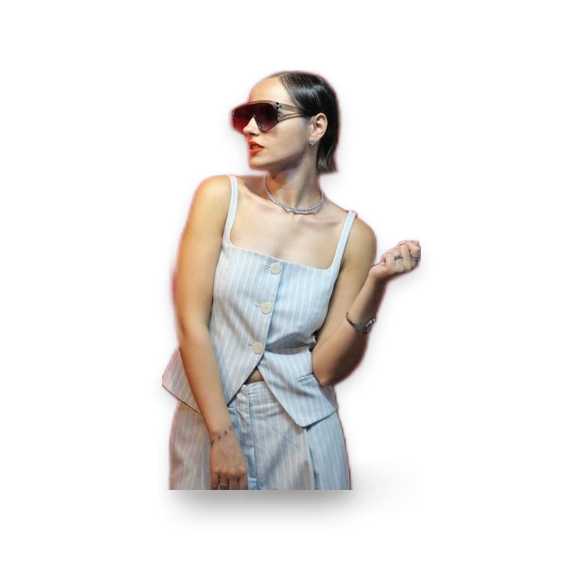 Gilet femme coton écru